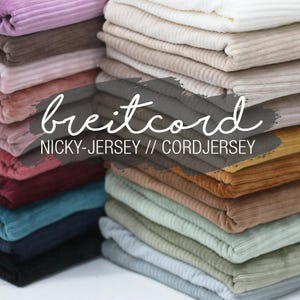 Cordjersey | Nicky Breitcord Jersey | Rippenjersey  | Rippstoff | Breitcordnicki  - verschiedene Farben ab 0,5m