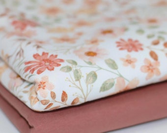 Jersey Pastellblume peach 322 // Baumwolljersey