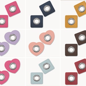 2er Ösenpatches verschiedene Formen & Farben, Ösen Patches | 10 mm | 2er