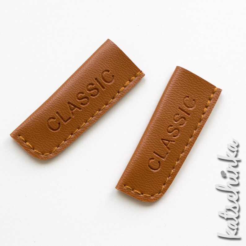 2er Faux Leather Cord Cord Closure Cord Stopper Brown Large Etsy