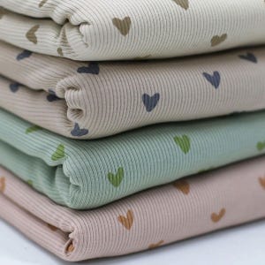 Herzen Ribjersey  verschiedenen Farben / Ökotex / Rippstoff  / Jersey rib / Ribstrick