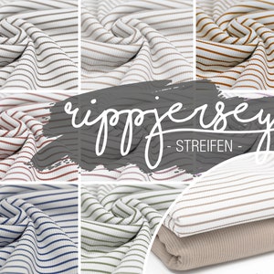 Streifen Soft Rippjersey schmale Rippen / Rippstoff / Rippenjersey / Jersey rib / Ribstrick - verschiedene Farben