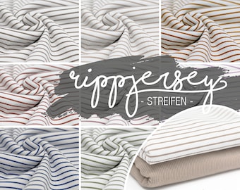 Streifen Soft Rippjersey schmale Rippen / Rippstoff / Rippenjersey / Jersey rib / Ribstrick - verschiedene Farben