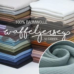 Waffelstrick Jersey 100% Baumwolle Meterware Gerippter Waffelstoff DIY Projekt Kleidung Erwachsene Kinder Supplies Nähen Geschenk Bastler