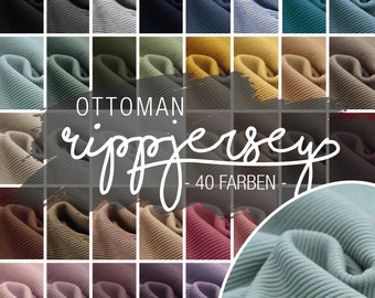 Rippjersey Ottoman | 14,50EUR/m | Rippstoff | Rippenjersey | Jersey rib | Ribstrick - verschiedene Farben