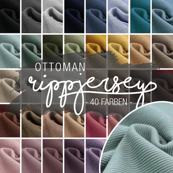 Rippjersey Ottoman | 14,50EUR/m | Rippstoff | Rippenjersey | Jersey rib | Ribstrick - verschiedene Farben