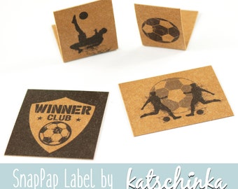 SnapPap Label  Label Passion Football (4 Stück), SnapPap Etiketten, Fußballlabel, Fußball Katschinka