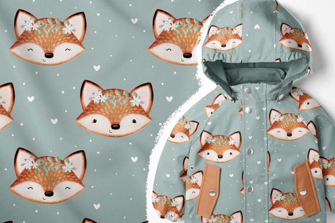 Softshell Fleece Stoff Fuchs Fleecestoff Teddy Fuchs Doppelseitig