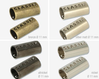 2er Kordelende aus Metall Ø 11 mm//  Kordelabschluß Kordelstopper  | verschiedene Farben | 2er