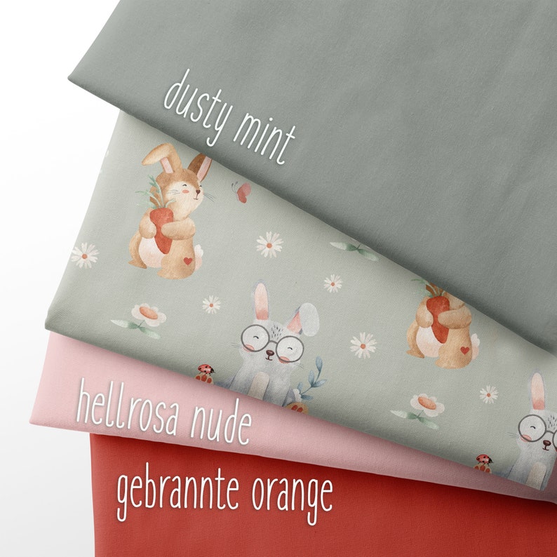 Bio Jersey Hasenbande // Hasenstoff, Hasen Stoff, Bunnystoff, Bunnyjersey // Katschinka Bild 2