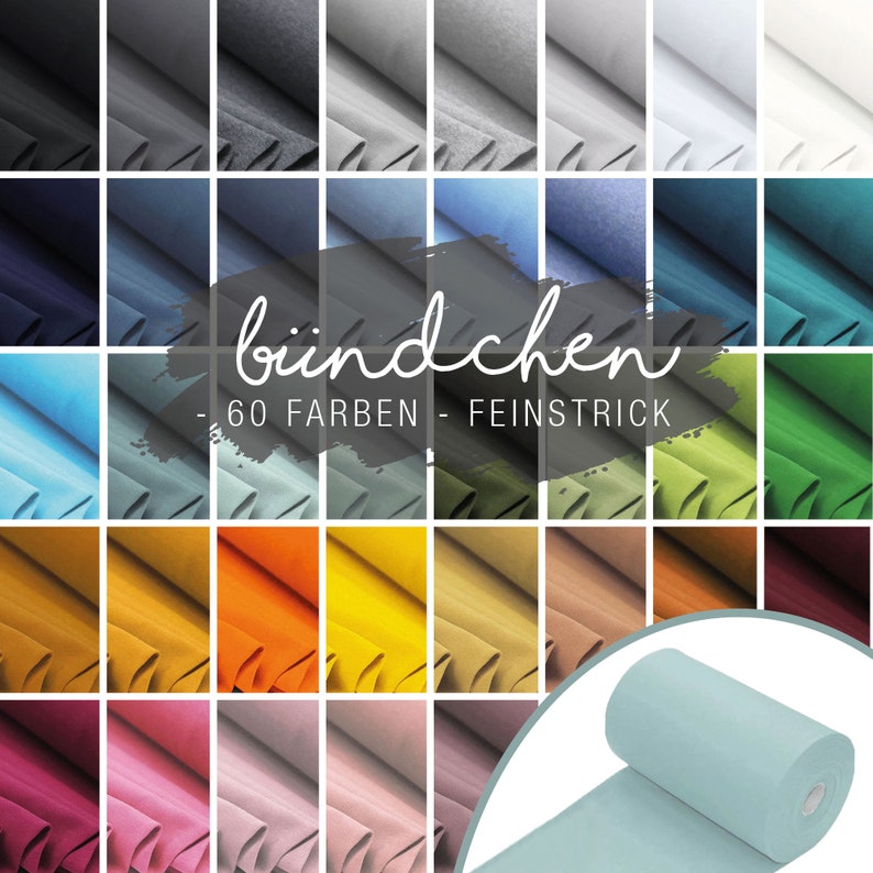 Bündchen uni / Bündchen Meterware glatt // 2,29 EUR/0,25m / Bündchenstoff / Schlauchware verschiedene Farben Bild 1