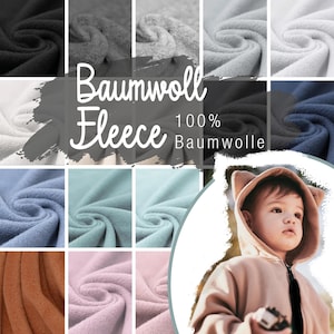 Baumwollfleece Stoff Sherpa 100% Baumwolle kuschelweich atmungsaktiv  hautfreundlich Kuschelfleece für Babydecken Kleidung & Allergiker