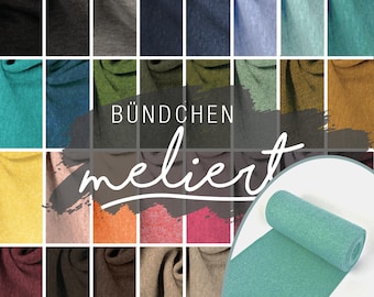 Bündchen uni meliert / Bündchen melange Meterware glatt // 2,50 EUR/0,25m / Bündchenstoff / Schlauchware - verschiedene Farben
