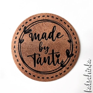 Kunstleder Label aufbügelbar / Aufnäher  - made by Tanti, Handmade, Etiketten, Kunstleder-Labels | Kleidungsetiketten  | DIY | Iron on