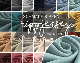 13,80EUR/m | Soft Ribstrick Jersey schmale Rippen Ökotex | Rippstoff | Rippenjersey | Jersey rib | - verschiedene Farben