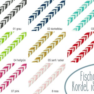 2,20 EUR/ 1m ///Kordel geflochten Fischgrät Rosa 10 mm diverse Farben /geflochtene Kordel / Band / Schnur Turnbeutel