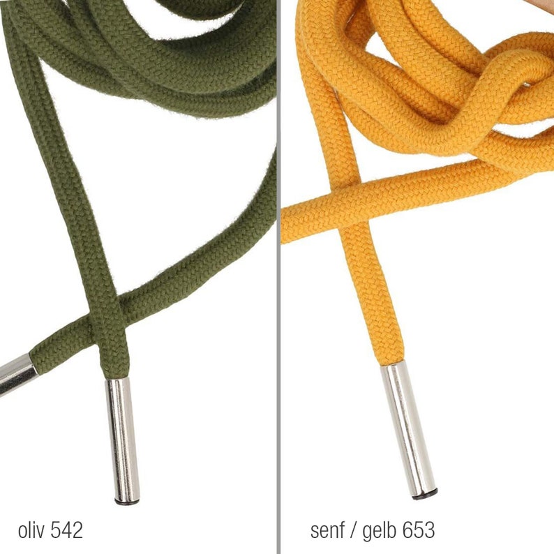 Hoodiekordel mit angebrachtem Kordelende 6mm Durchmesser 1,25m Länge Verschiedene Farben Bild 7