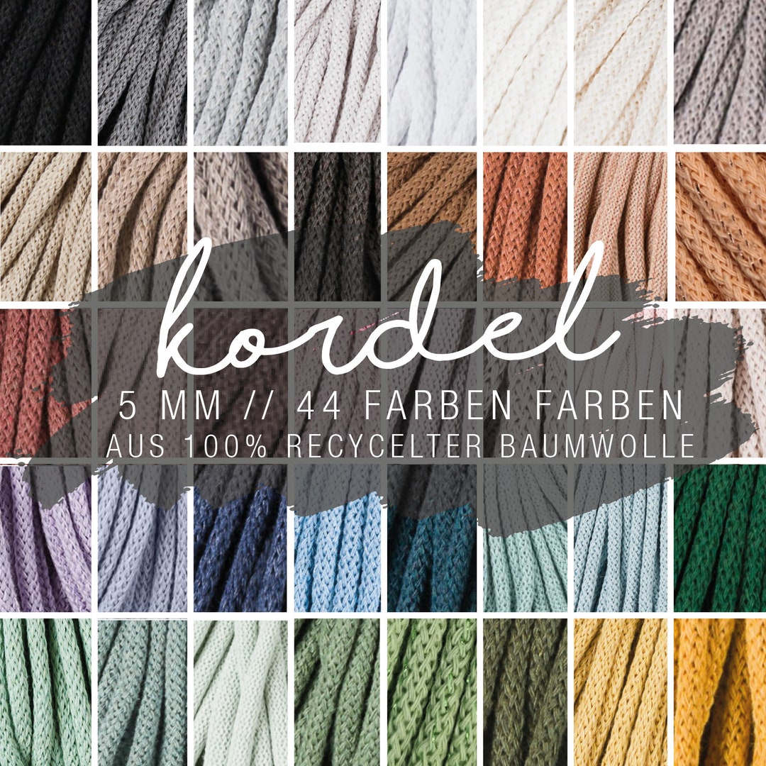 Mm Baumwollkordel Strickschlauch Kordel Diverse Farben Geflochtene  Kordel Ab 1,99 Eur/m