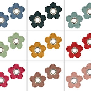 2x Stück im Set Ösenpatches Blume verschiedene  Farben, Ösen Patches | 2er