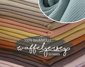 Waffelstrick Jersey 100% Baumwolle Meterware Gerippter Waffelstoff DIY Projekt Kleidung Erwachsene Kinder Supplies Nähen Geschenk Bastler