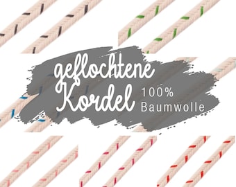 Geflochten ethno Kordel 10mm | Baumwoll Hoodieband | Kordelband für Hoodies, Jacken, Hosen & Taschen | Meterware