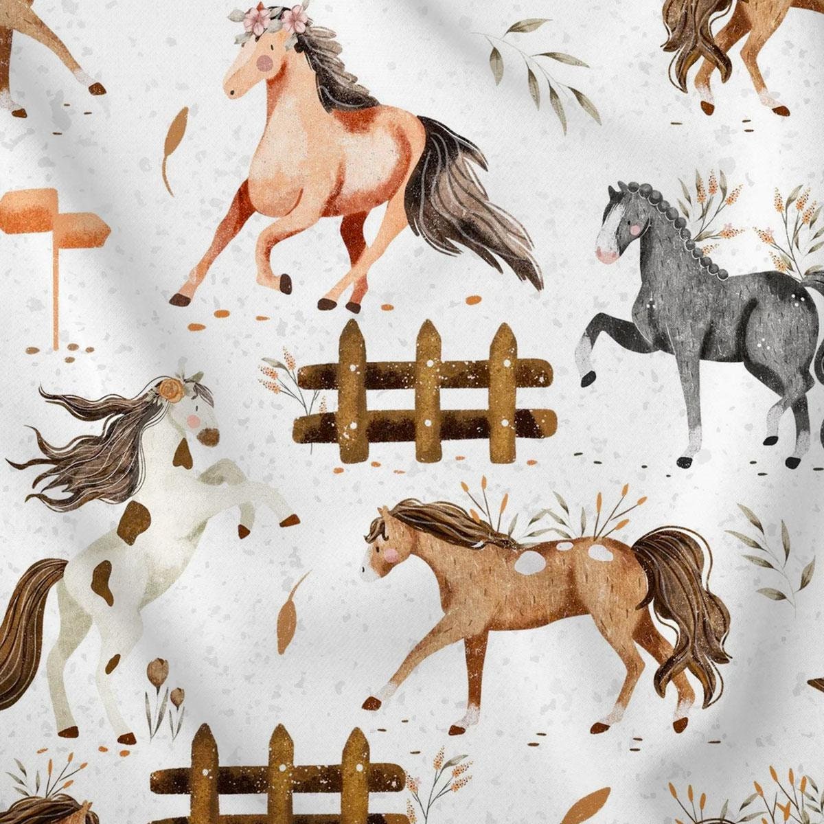 Kullaloo Pferde Baumwollstoff Baumwollstoff Pferdestoff Baumwolle