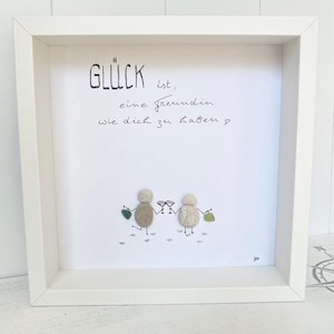 Vrienden / Geluk: Kiezelkunst &quot;Geluk is...&quot; met zeeglas