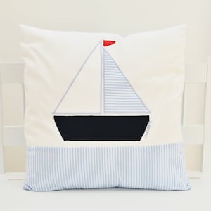 Cushion sailboat, Maritim, children's pillow, deco