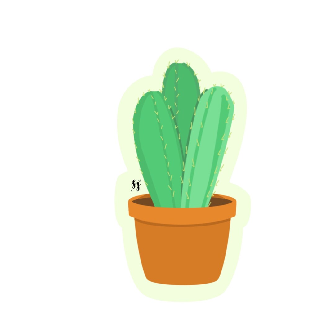 Cactus Vinyl Sticker Etsy