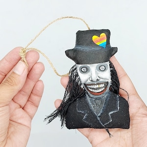 Gay Babadook - Halloween horror movie character - Christmas tree creepy ornament hand painted and embroidered