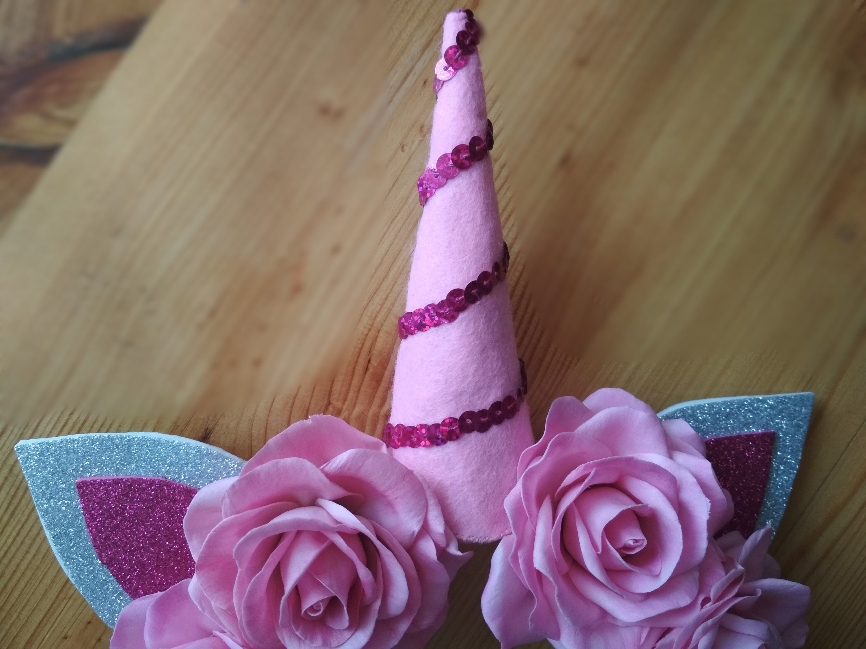 Ears unicorn. Brilliant ears of the unicorn. The shiny horn of Etsy