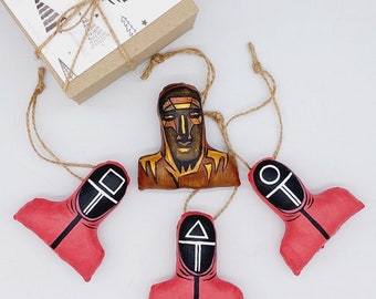 Hand-Painted Embroidered Soldier Christmas Ornament Decoration