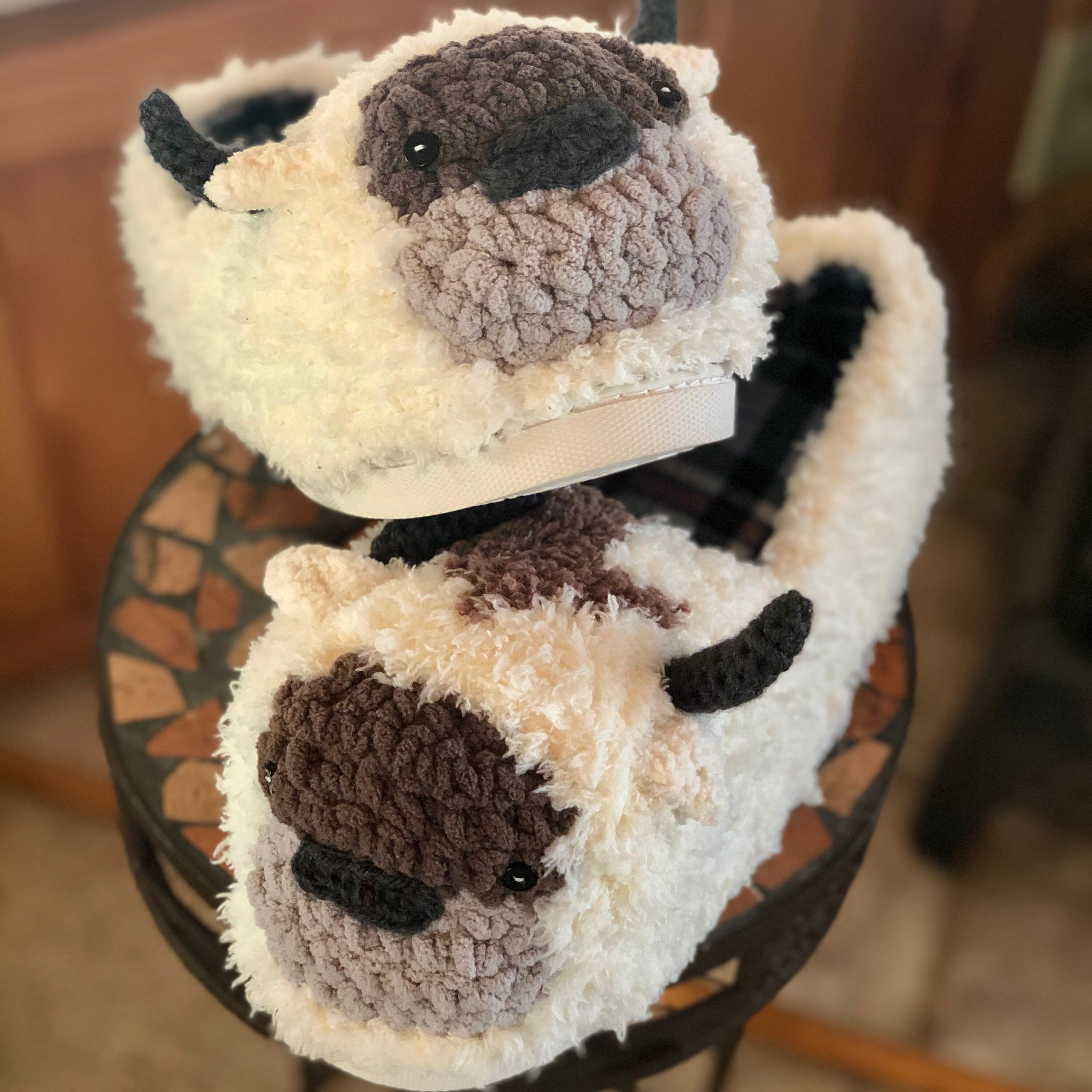 men's shearling lined bison slippers