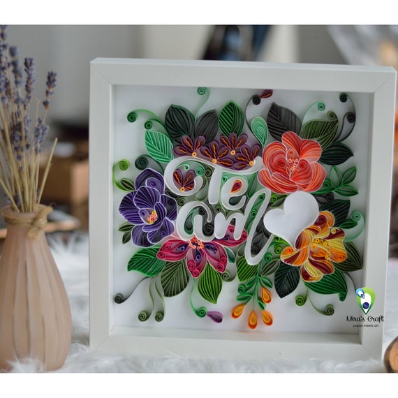 Download Quilling Te Amo Frame I Love You Valentine S Etsy