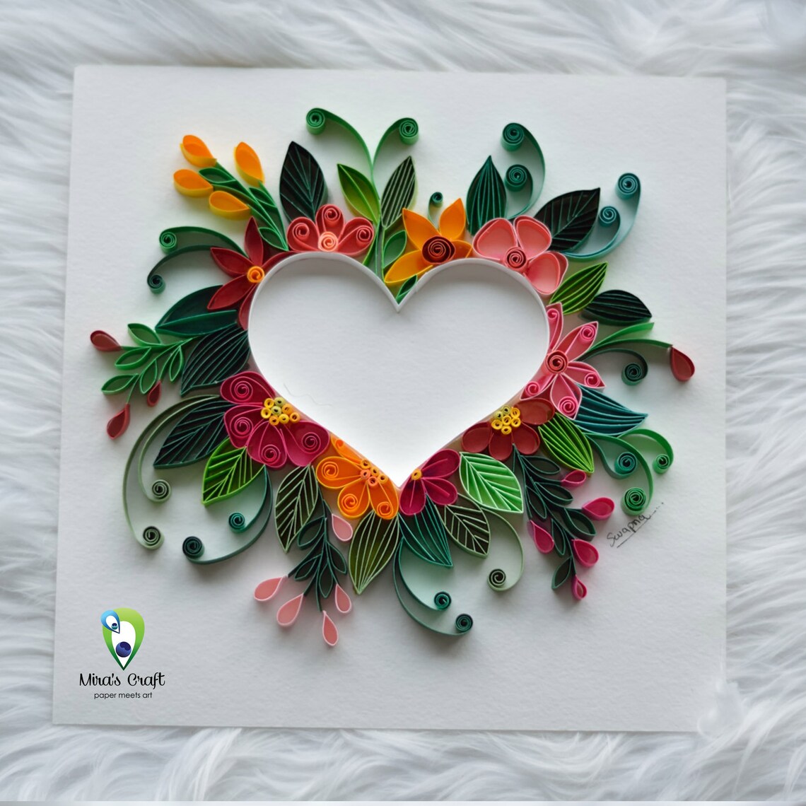 Quilling Friendship Day gift Original love heart Couple Etsy