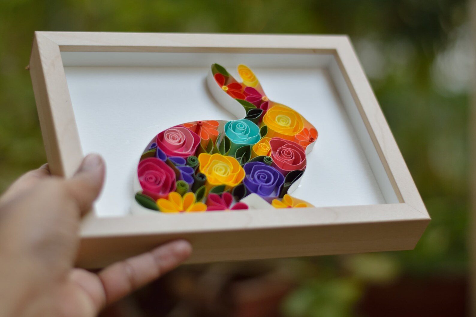 Rabbit quilling Art Ester art Kids Room Decor Animal Wall Etsy