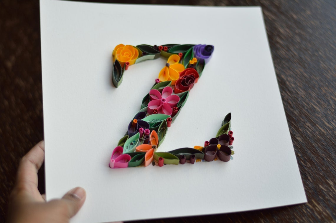 Quilled Personalised Initial Z Name Quilling Art Gift for Etsy