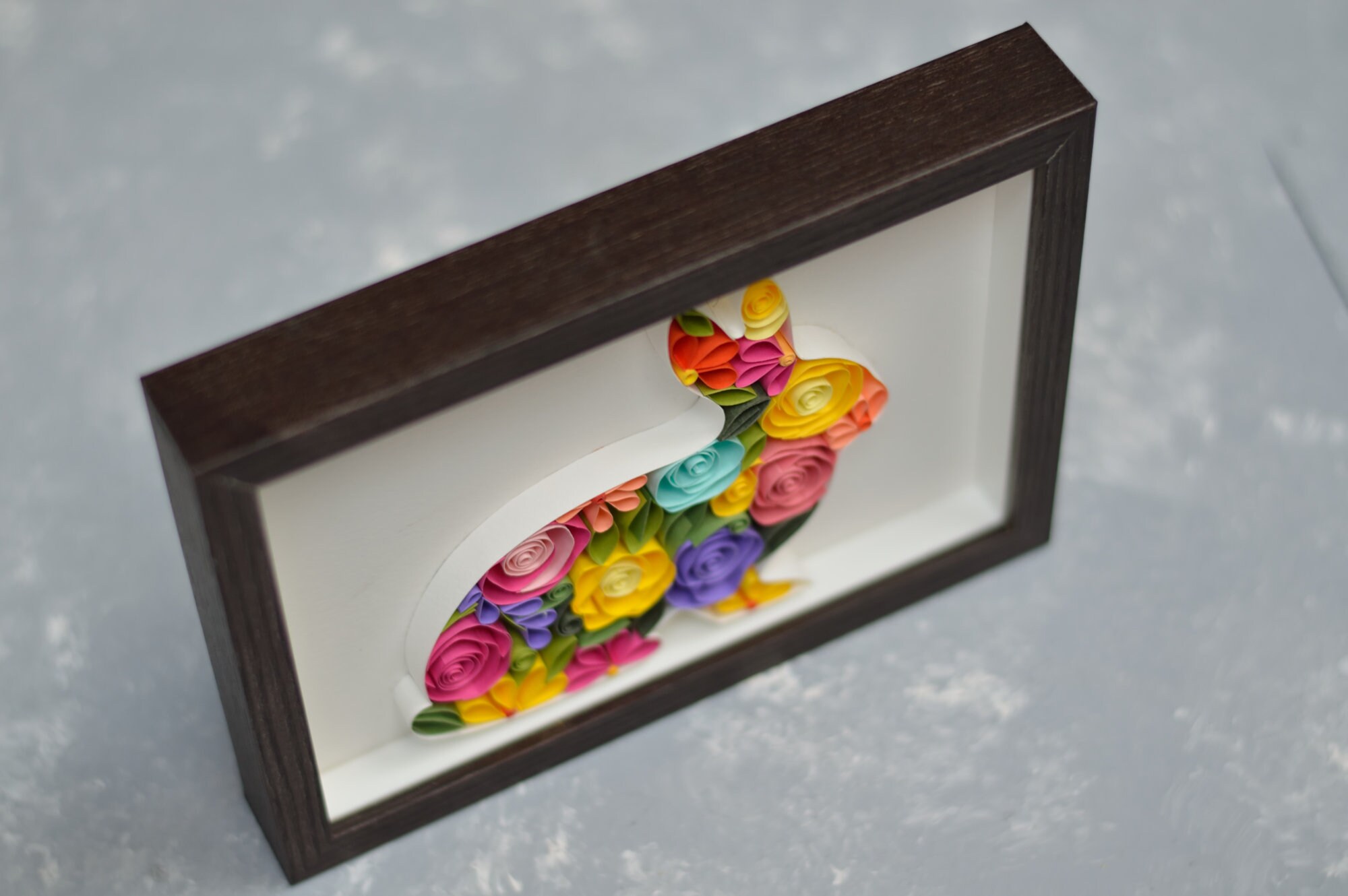 Rabbit quilling Art Ester art Kids Room Decor Animal Wall Etsy