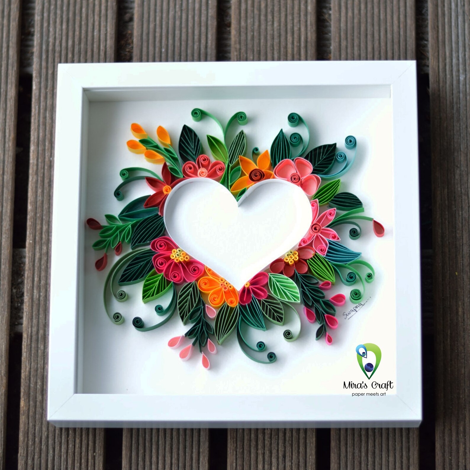 Quilling Friendship Day gift Original love heart Couple Etsy