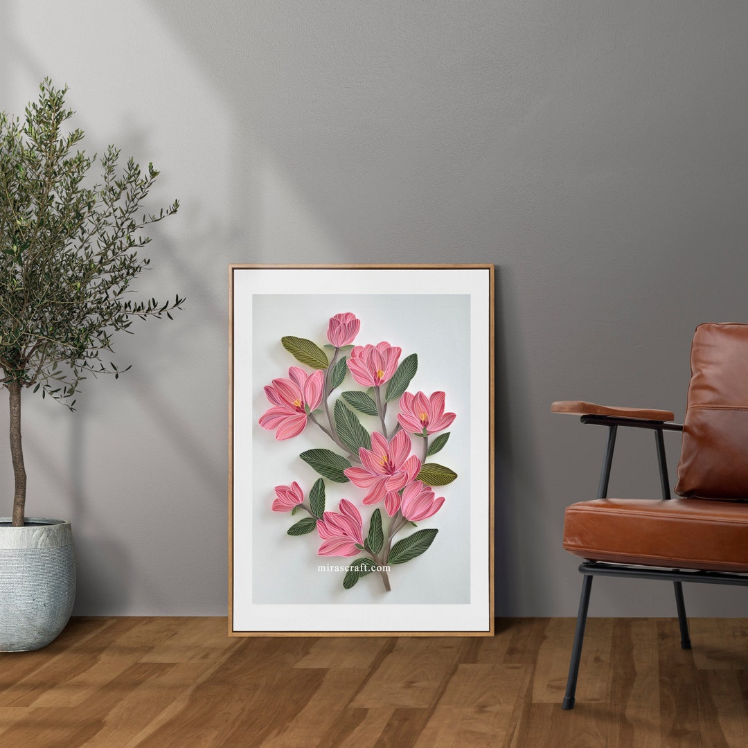 Magnolia Flowers Magnolia Paper Art Pink Magnolia Magnolia - Etsy