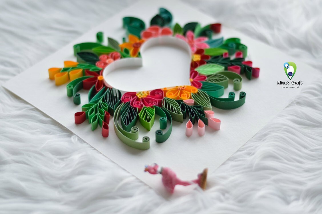 Quilling Friendship Day gift Original love heart Couple Etsy