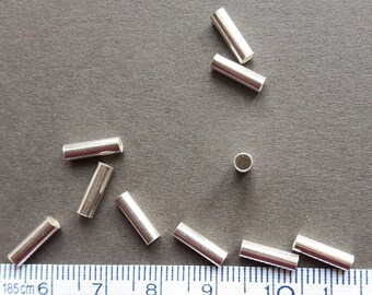 Tubes en argent 925 argent sterling 10 x 3 mm 10 pièces 8.80