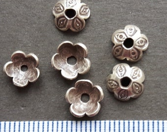 Silver pearl caps round ends ,antique 925 -er sterling silver 7 mm 2 pieces 6,70