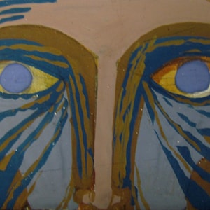 Pintura de ojos, ojos azules, ojos surrealistas, pestañas y marrón, decoración de salón, impresión de ojos, retrato pequeño, ojo que todo lo ve