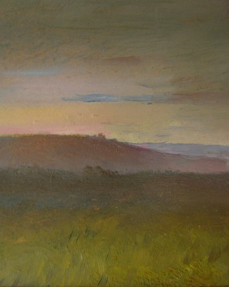 Sunset painting Evening sunset sky painting Ukranian painting Sunset sky summer landscape Evening painting horizon art