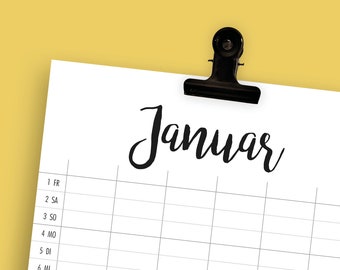 Familienkalender Zum Ausdrucken Als Pdf Etsy