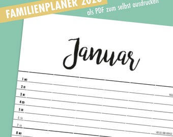 Calendario familiare 2026 da stampare in PDF