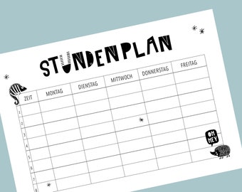 Stundenplan zum ausdrucken // PDF + Word-Datei