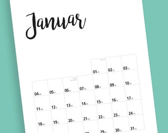 Familienkalender Zum Ausdrucken Als Pdf Etsy