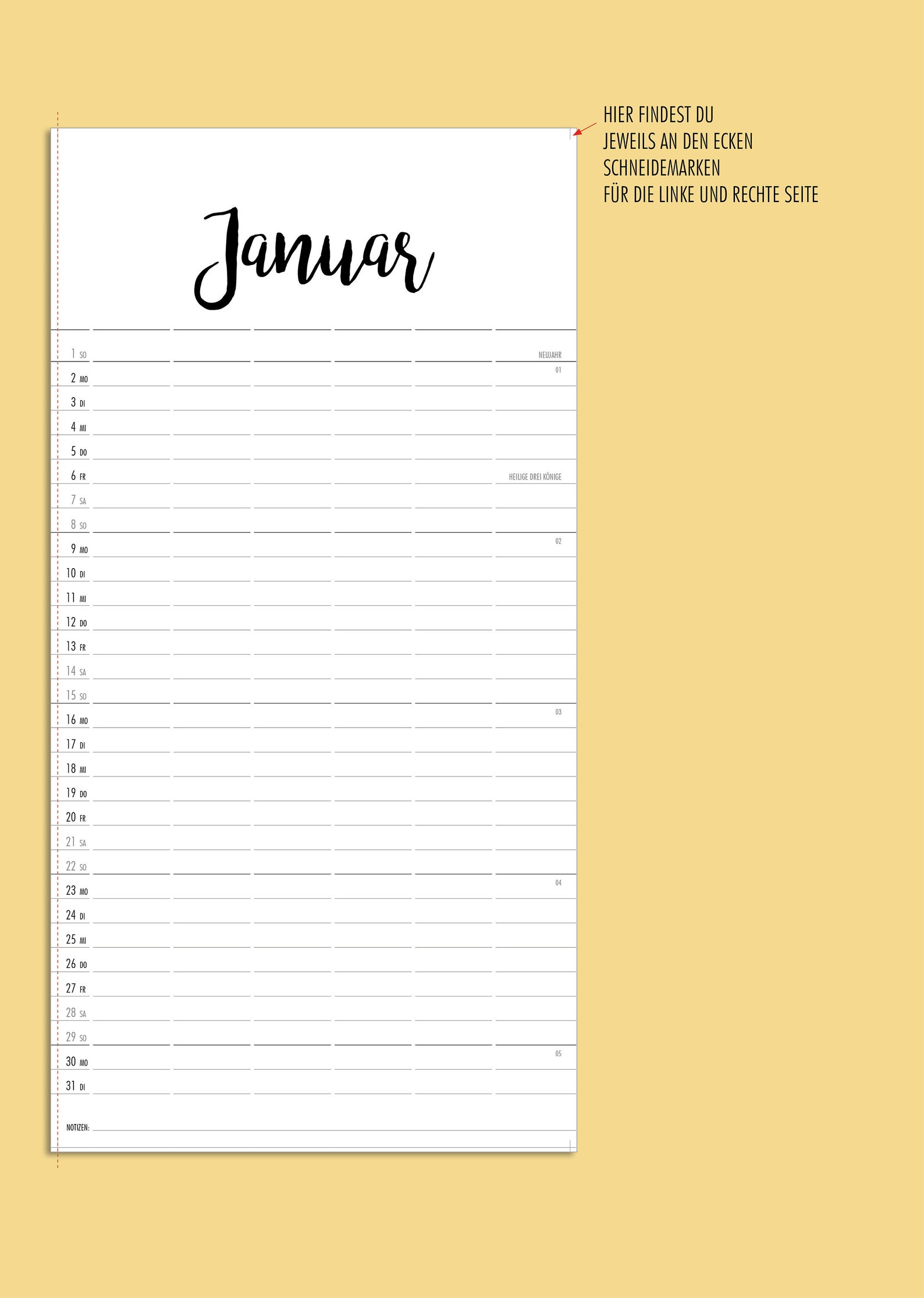 Familienkalender 2023 zum Ausdrucken als PDF - Etsy.de